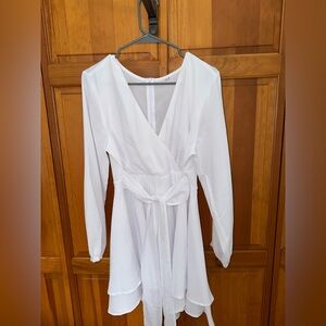 White Long Sleeve Dress